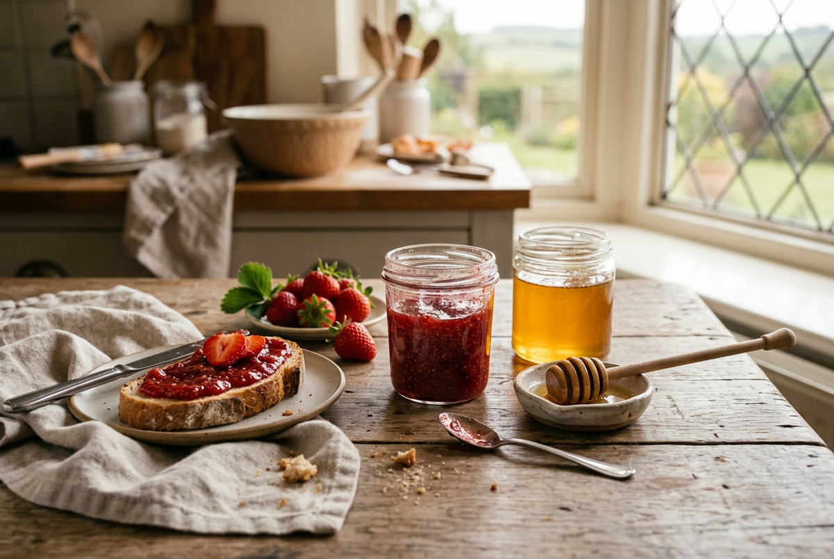 Strawberry & Honey Fridge Jam: A Little Sweetness from the Wolds