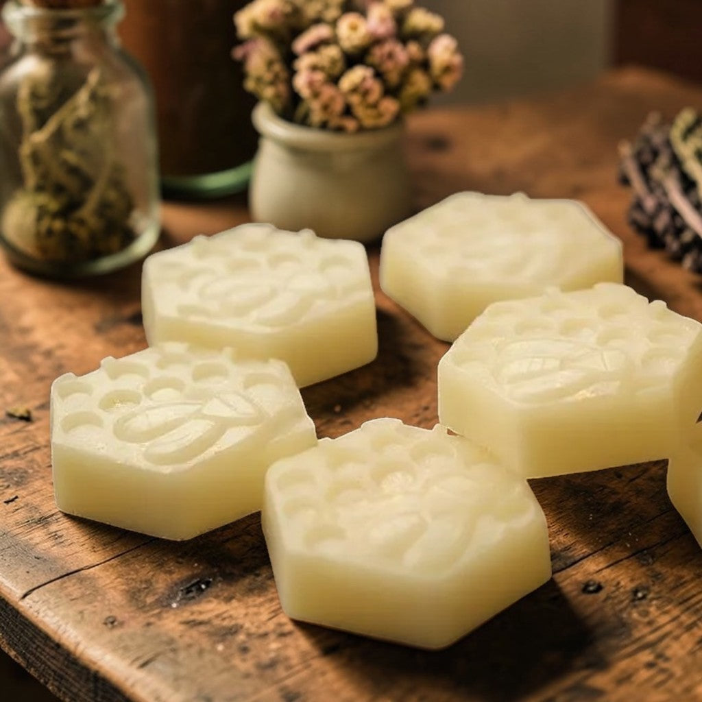 Honey and Shea Butter Energising Soap with Geranium and Black Pepper Essential Oils, Honey from our Hives