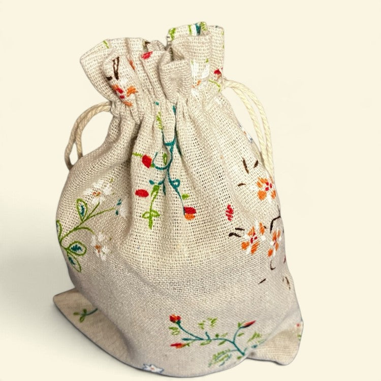 Raw Honey Gift Set 227g with Drizzler – Hessian-Print Bag