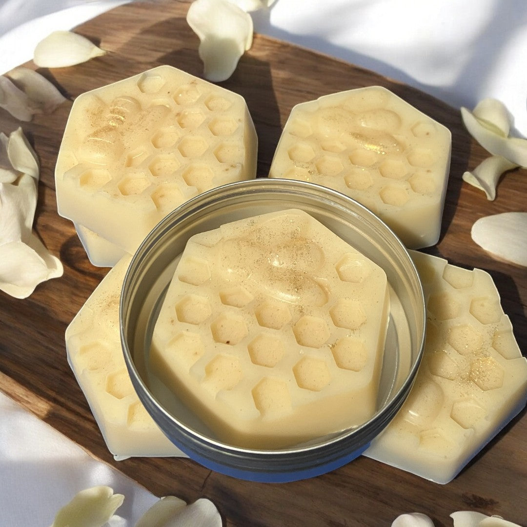 Luxury Beeswax Lotion Bar in Lavender and Bergamot Essential Oils - Mango and Cocoa Butter - Camellia, Hemp and Raspberry Seed Oil
