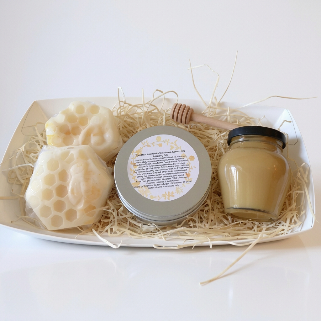 Honey & Skincare Gift Set with Honey Soaps, Bee Balm & Drizzler